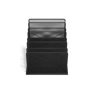 TRU RED™ 7 Compartment Wire Mesh File Organizer, Matte Black (TR57559)